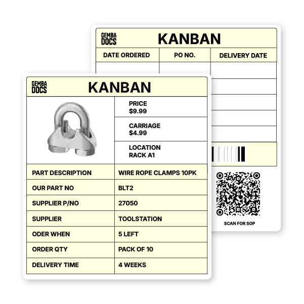 Write On Kanban Card Front and Back